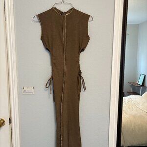 Find Me Now Cherrie Seamed Midi Dress with Cut Out Waist